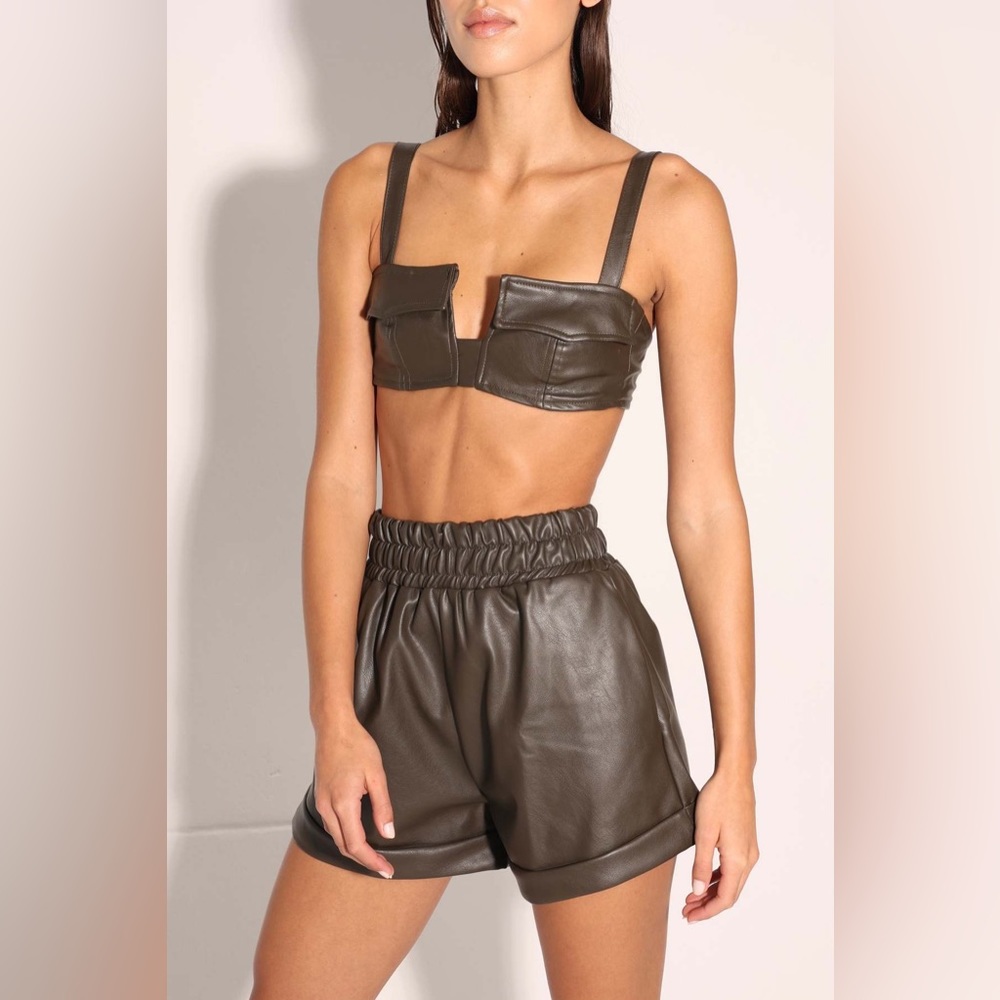 Revolve Nonchalant Ciara Army Green Bralette Top Size Medium.